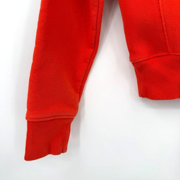 Champion Hoodie Womens Small Orange Reverse Weave Spellout Pullover Orange black - Picture 10 of 12